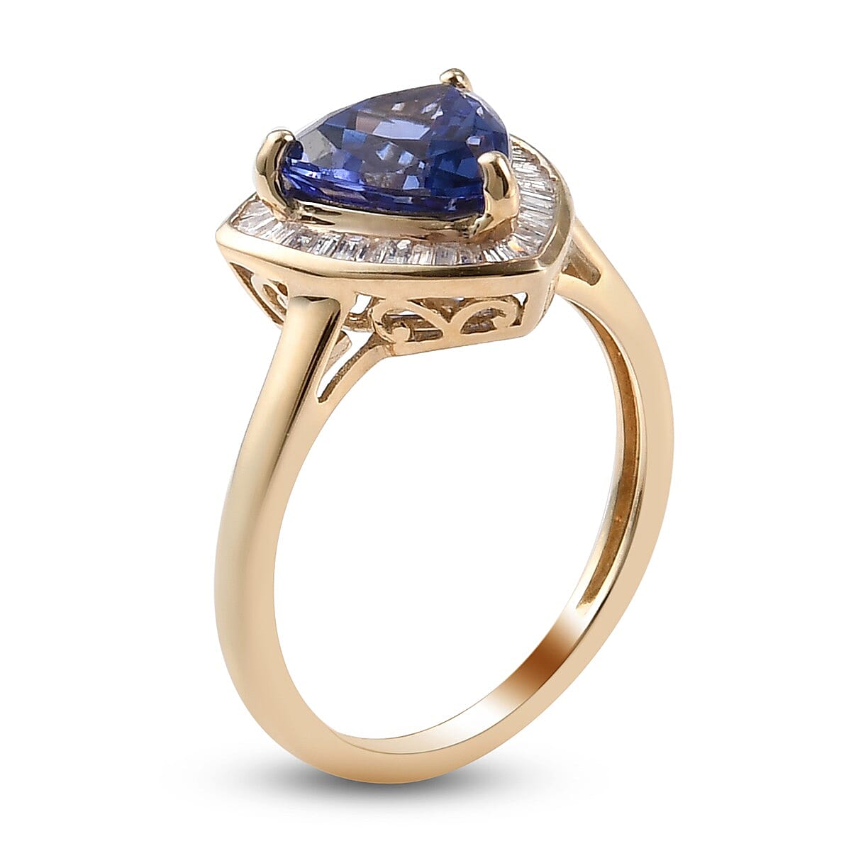 9K Yellow Gold Tanzanite and Diamond Ring 2.330 Ct.