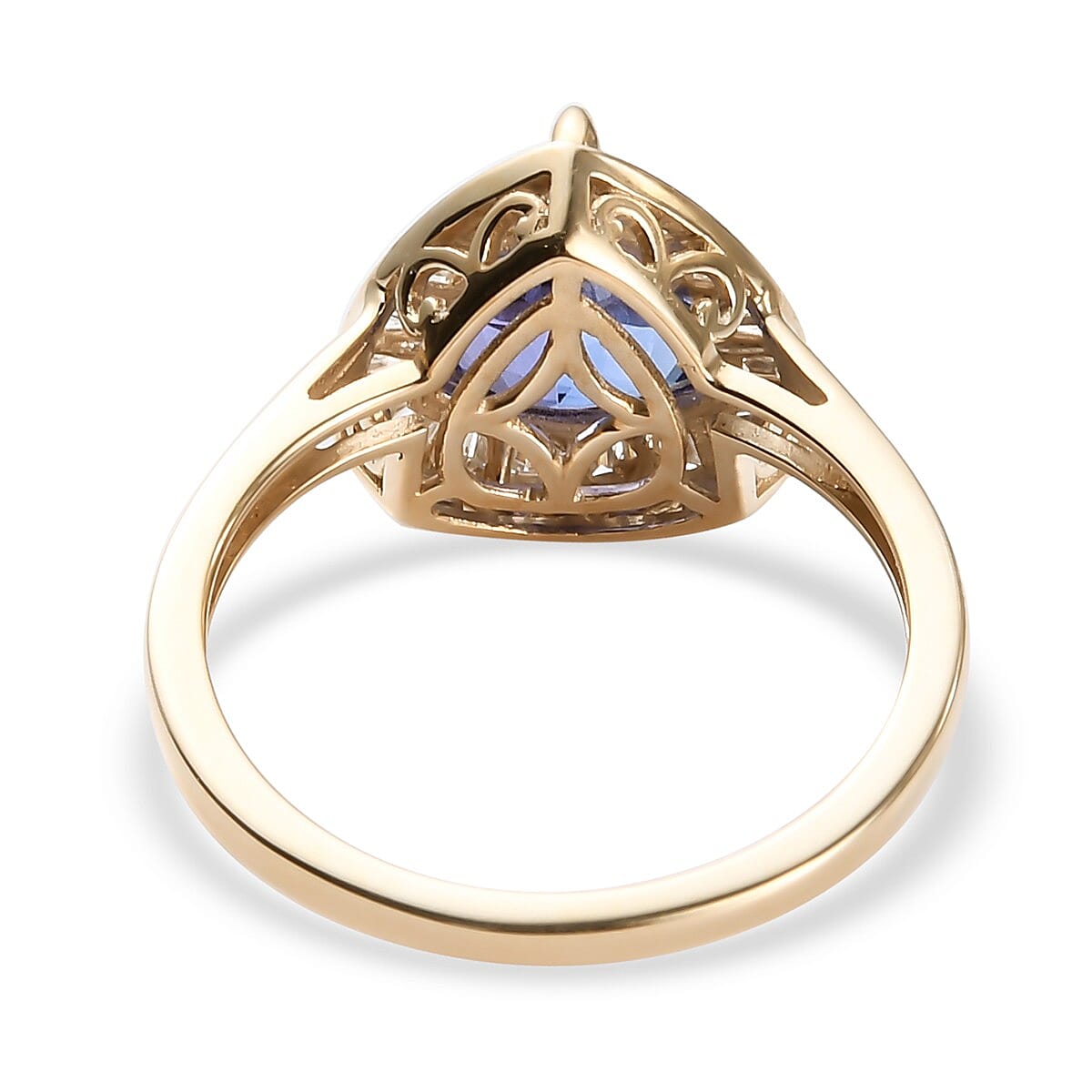 9K Yellow Gold Tanzanite and Diamond Ring 2.330 Ct.