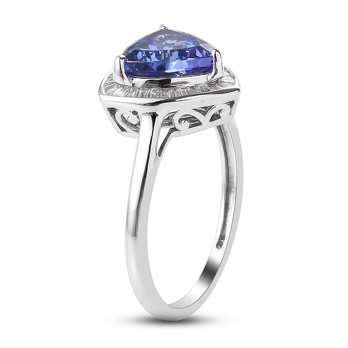 9K White Gold Tanzanite and Diamond Ring 2.330 Ct.