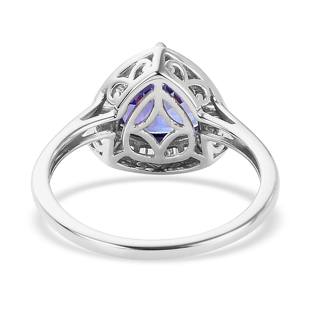 9K White Gold Tanzanite and Diamond Ring 2.330 Ct.