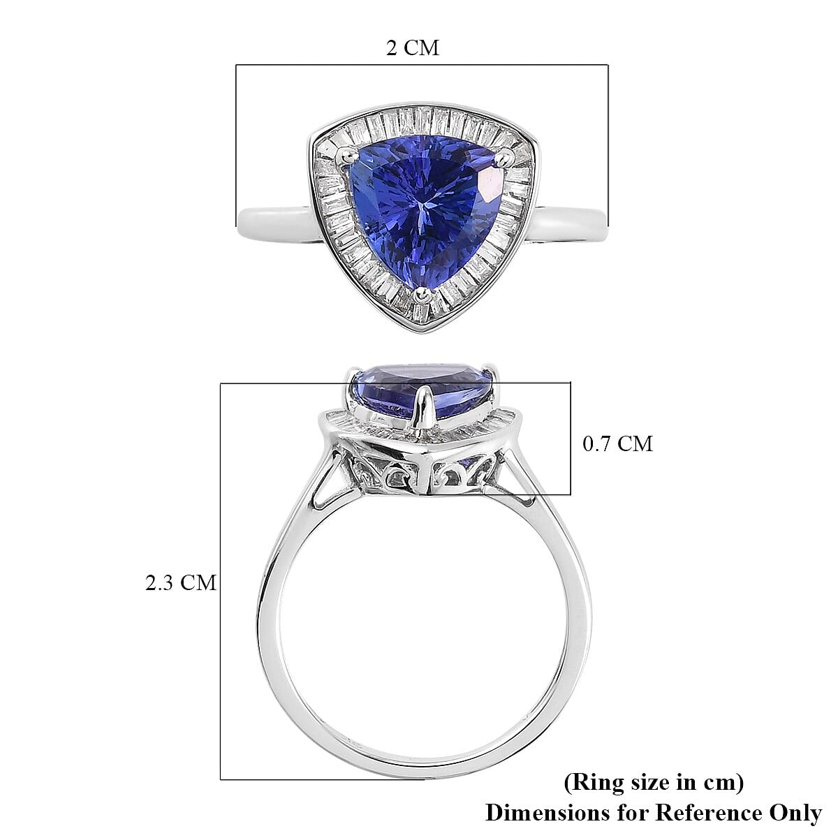 9K White Gold Tanzanite and Diamond Ring 2.330 Ct.