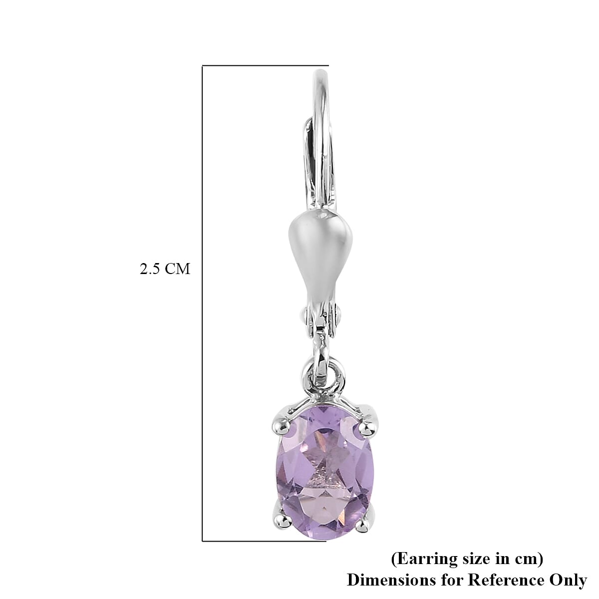 Pink Amethyst Lever Back Earrings in Platinum Overlay Sterling Silver 1.39 Ct.