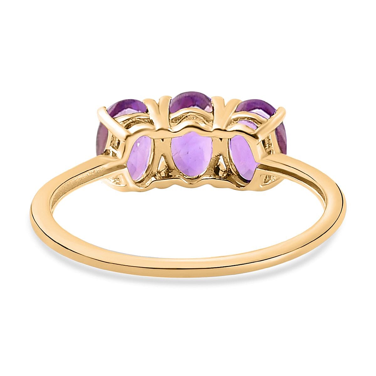 African Amethyst Trilogy Ring in Sterling Silver