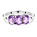 African Amethyst Trilogy Ring in Sterling Silver