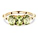 Carat Peridot Trilogy Ring in Sterling Silver