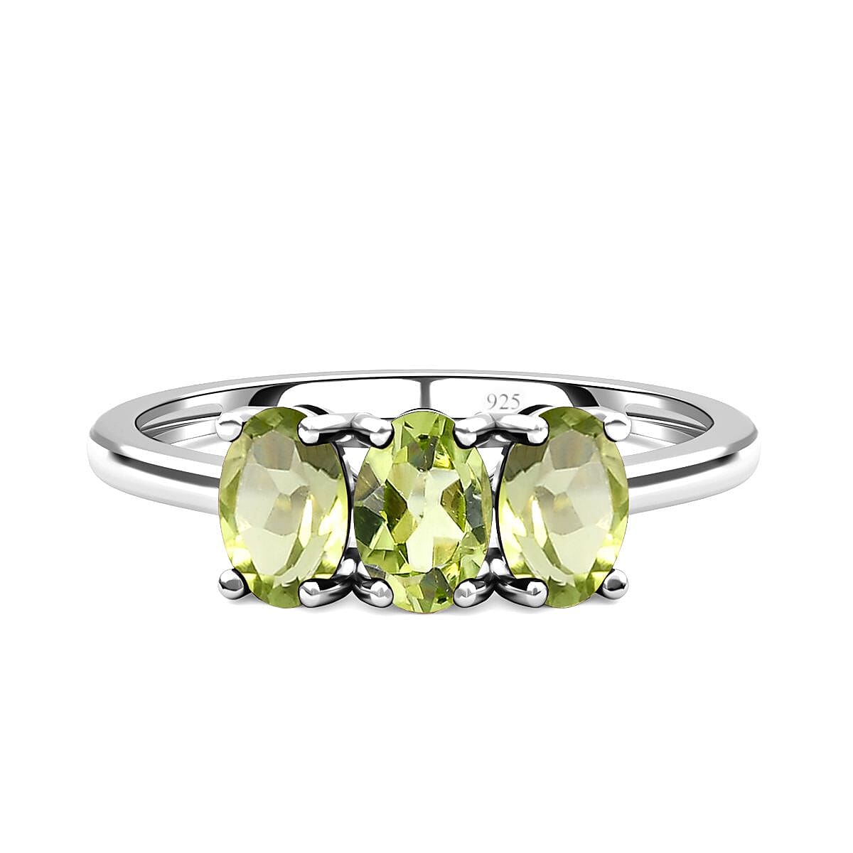 Carat Peridot Trilogy Ring in Sterling Silver