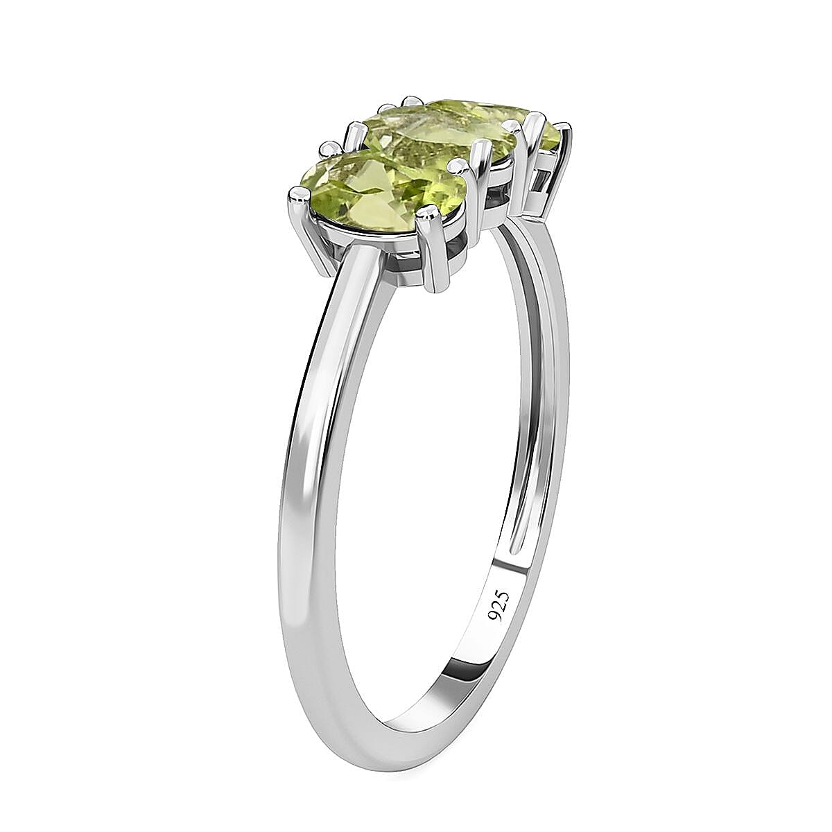 Carat Peridot Trilogy Ring in Sterling Silver