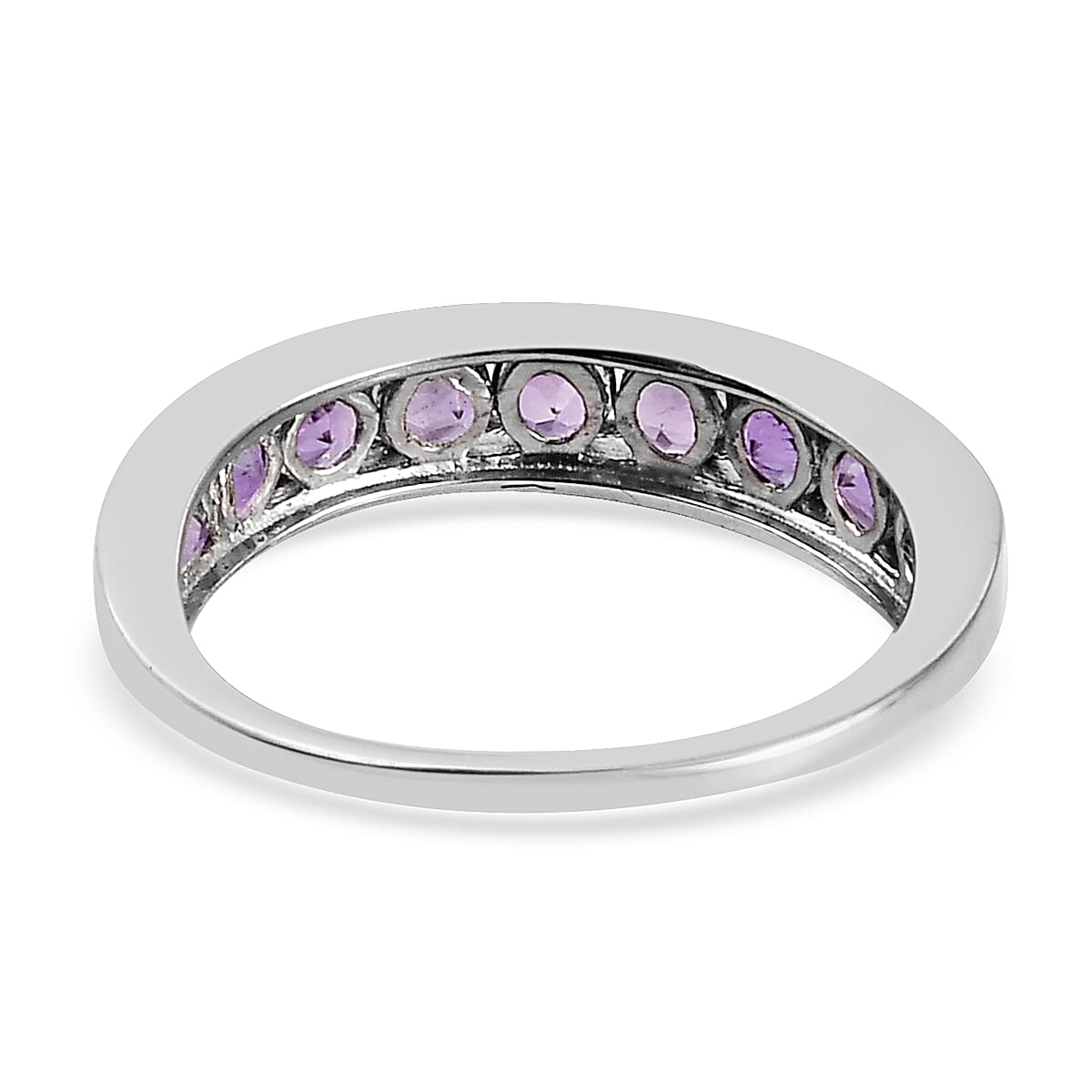 Amethyst Ring in Platinum Overlay Sterling Silver .0.93 Ct. 1.83 Gms