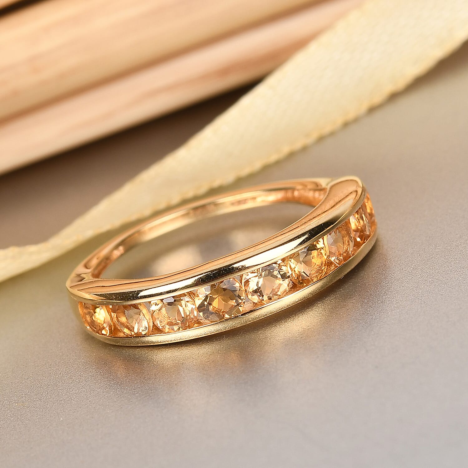 Citrine Ring in 14k Gold Overlay Sterling Silver 1.02 Ct.1.64 Gms