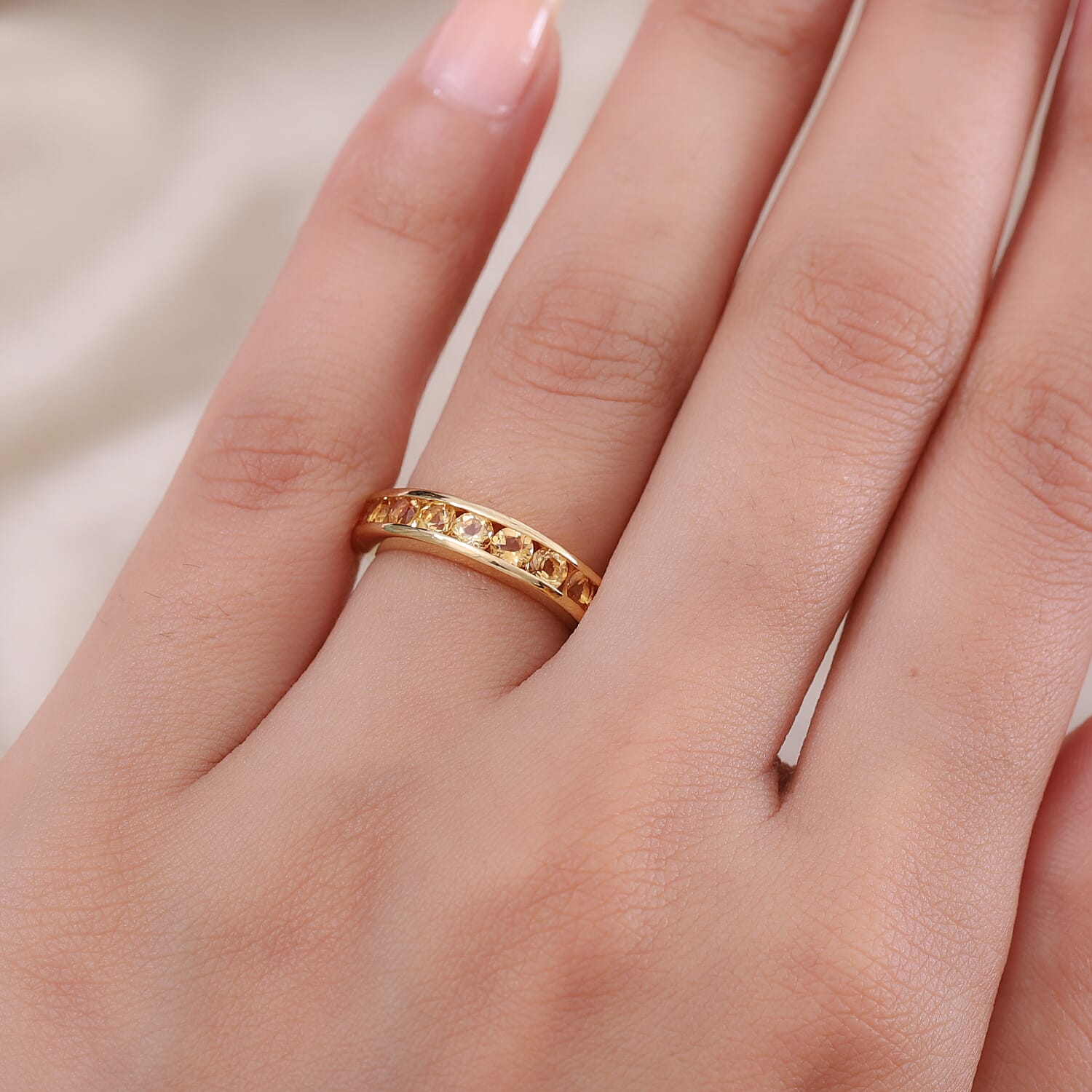 Citrine Ring in 14k Gold Overlay Sterling Silver 1.02 Ct.1.64 Gms