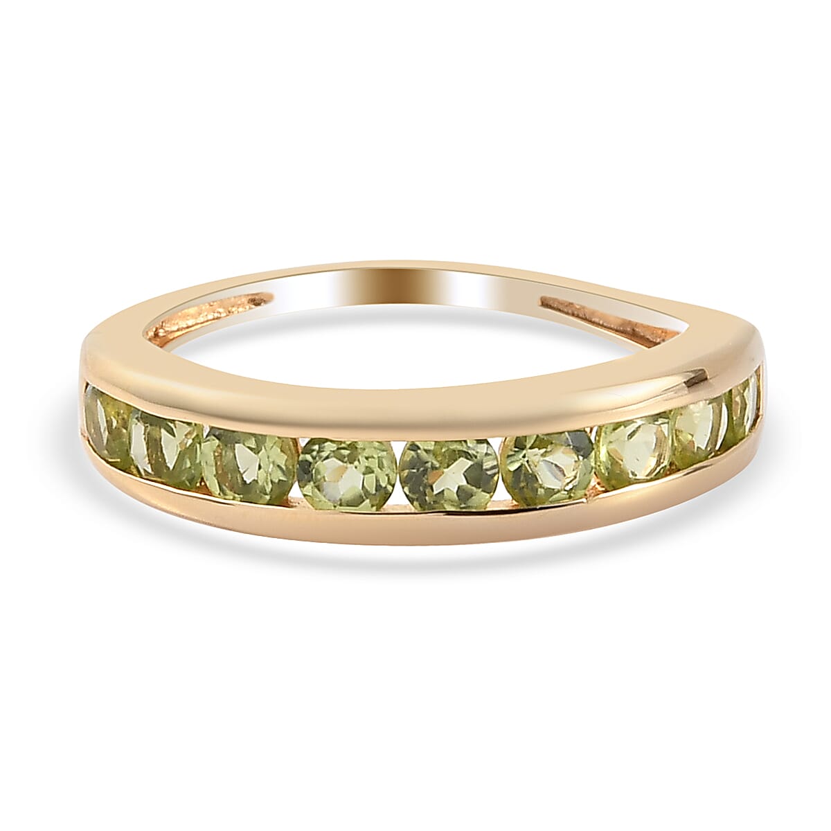 Hebei Peridot Ring in 14k Gold Overlay Sterling Silver 1.20 Ct.1.68 Gms