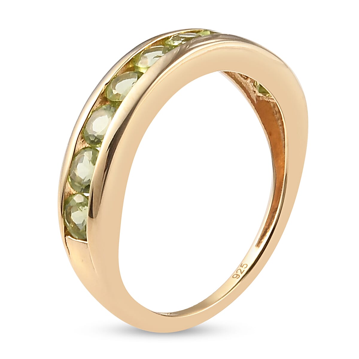 Hebei Peridot Ring in 14k Gold Overlay Sterling Silver 1.20 Ct.1.68 Gms