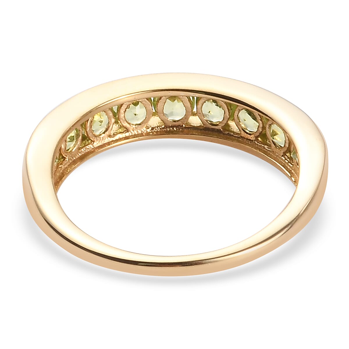 Hebei Peridot Ring in 14k Gold Overlay Sterling Silver 1.20 Ct.1.68 Gms