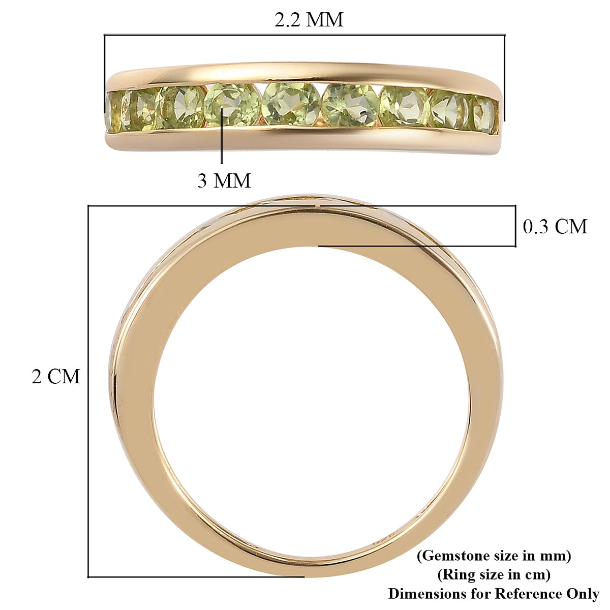 Hebei Peridot Ring in 14k Gold Overlay Sterling Silver 1.20 Ct.1.68 Gms