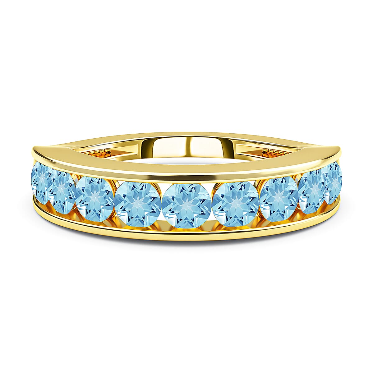 Skyblue Topaz Ring in 14K Gold Overlay Sterling Silver 1.17 Ct.