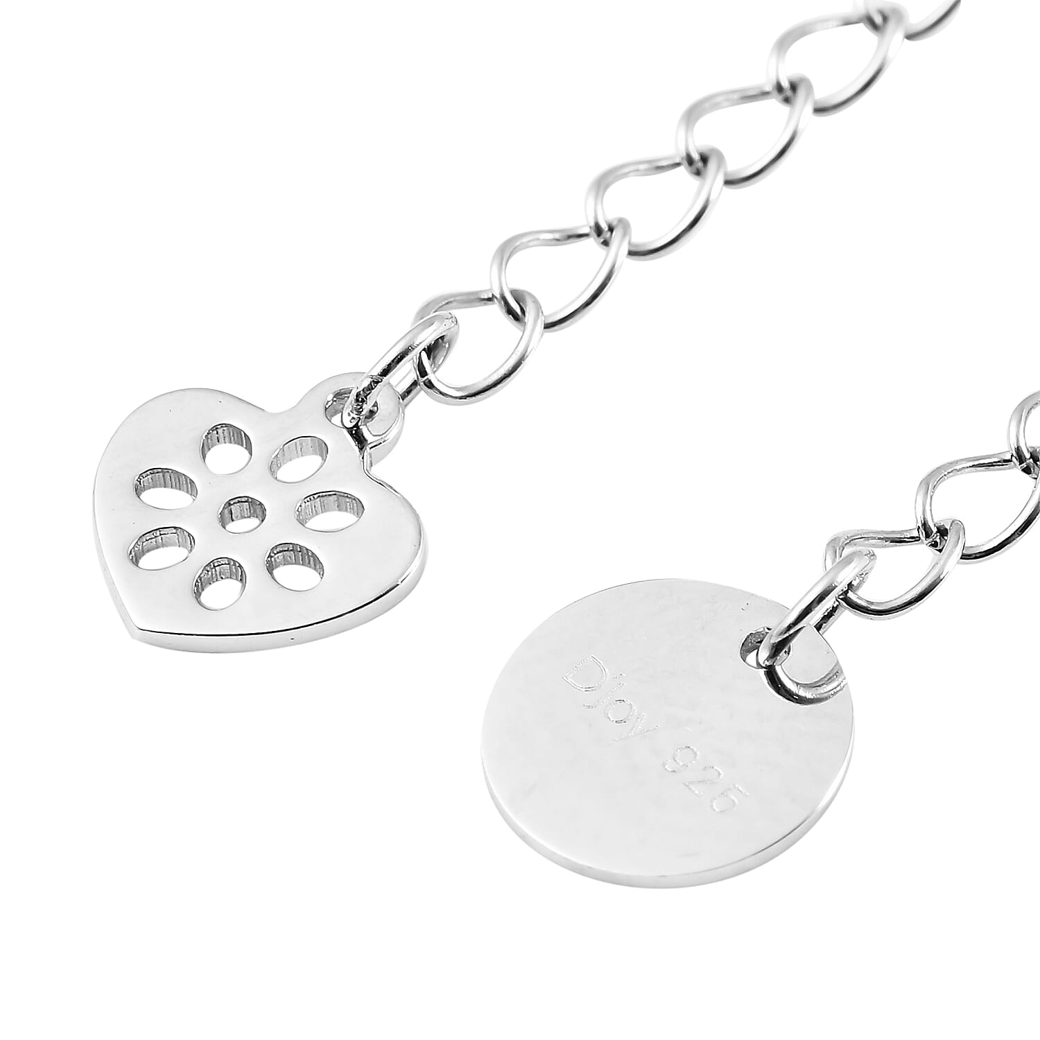 Set of 2 -  Chain Extender with Clasp in Rhodium Overlay Sterling Silver (Size 2 & 2.5 Inch)