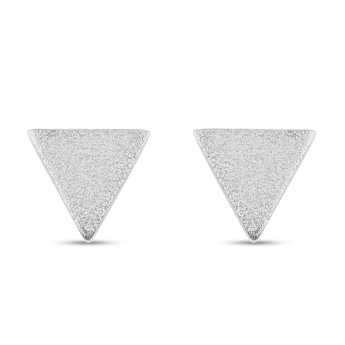 Sterling Silver Triangle Stud Earrings (with Push Back)