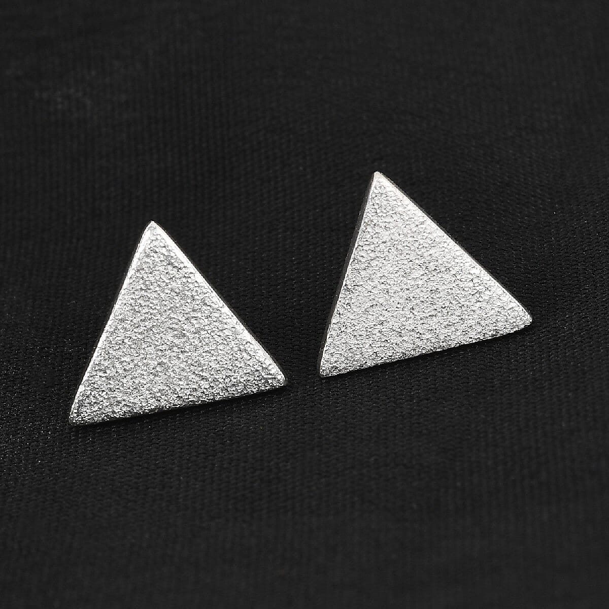 Sterling Silver Triangle Stud Earrings (with Push Back)