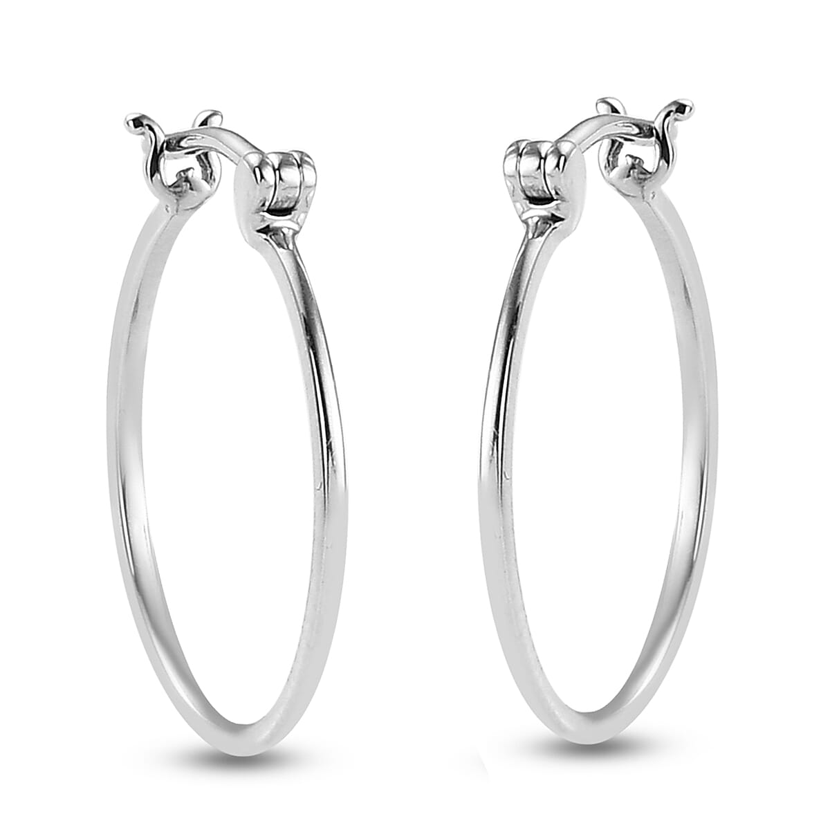 950 Platinum Hoop Earrings