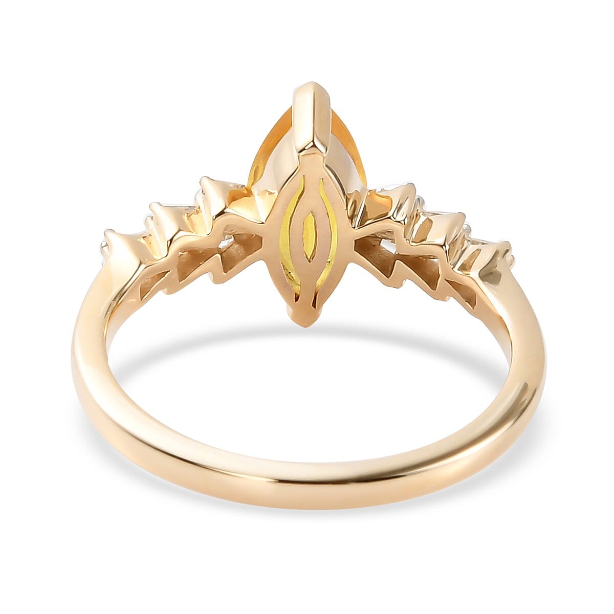 9K Yellow Gold AA Yellow Sapphire and Diamond Ring 1.37 Ct.