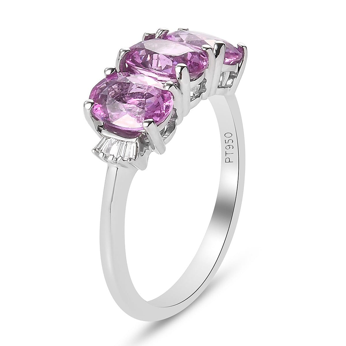 RHAPSODY 950 Platinum AAAA Pink Sapphire and Diamond (VS-E-F) Ring 3.06 Ct.