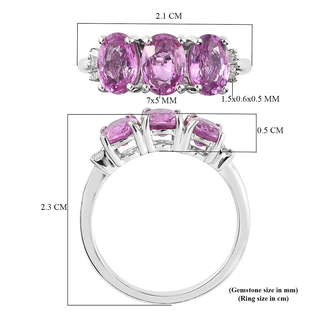 RHAPSODY 950 Platinum AAAA Pink Sapphire and Diamond (VS-E-F) Ring 3.06 Ct.