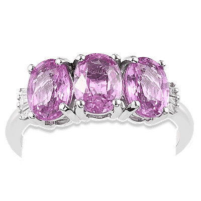 RHAPSODY 950 Platinum AAAA Pink Sapphire and Diamond (VS-E-F) Ring 3.06 Ct.