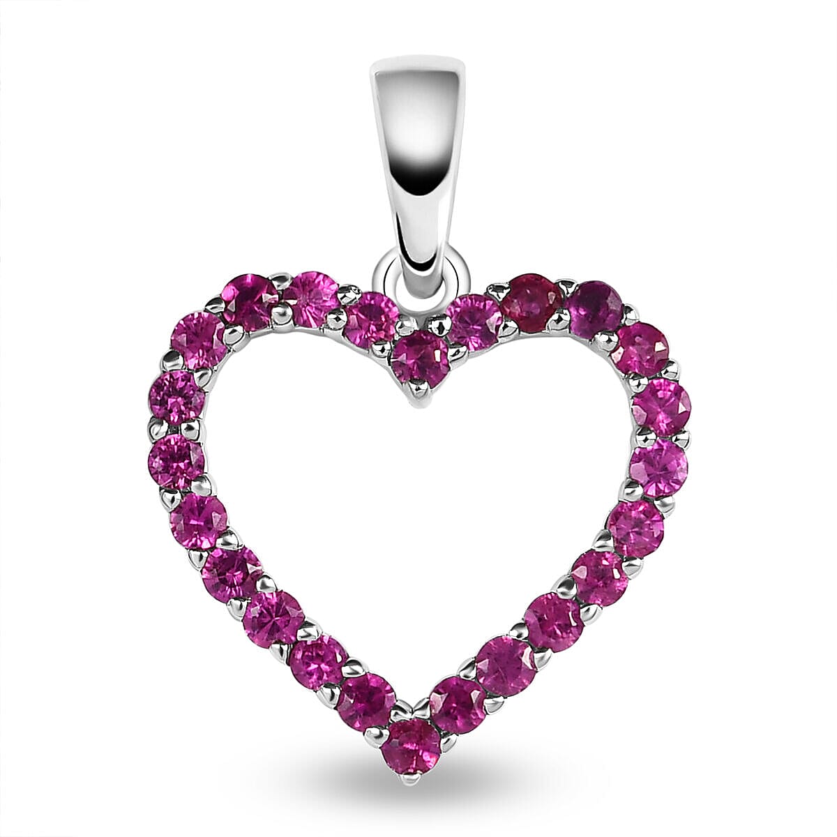 RHAPSODY 950 Platinum AAAA Ruby Heart Pendant