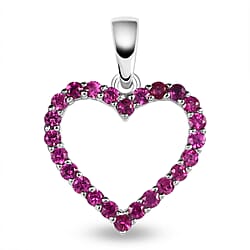 RHAPSODY 0.39 Ct AAAA Ruby Open Heart Pendant in 950 Platinum