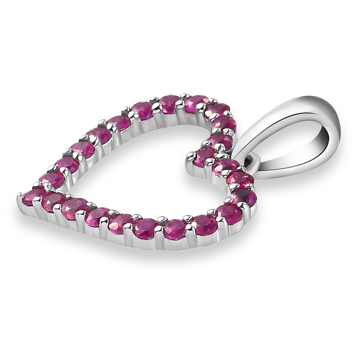 RHAPSODY 950 Platinum AAAA Ruby Heart Pendant