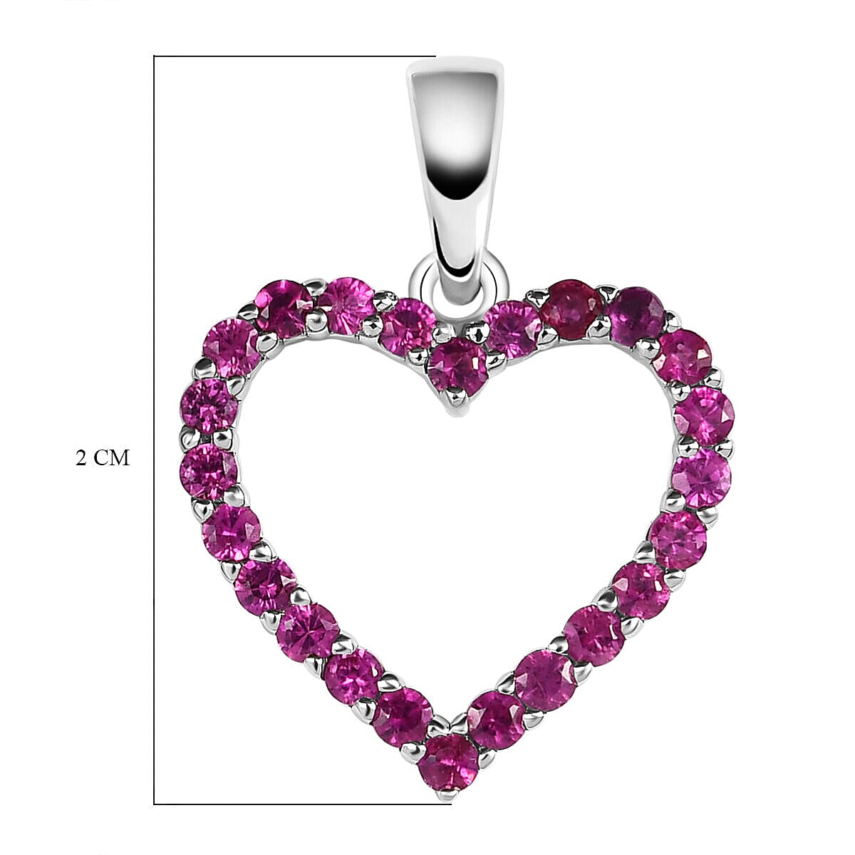 RHAPSODY 950 Platinum AAAA Ruby Heart Pendant
