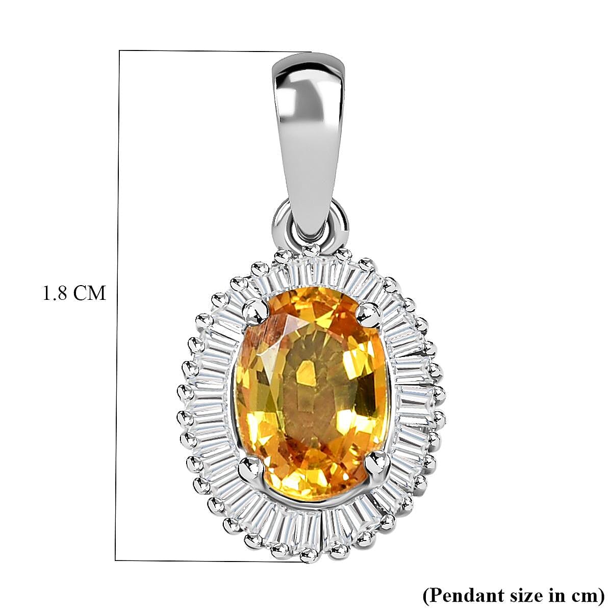 RHAPSODY 950 Platinum AAAA Yellow Sapphire and (VS-E-F) Diamond Pendant 1.35 Ct.
