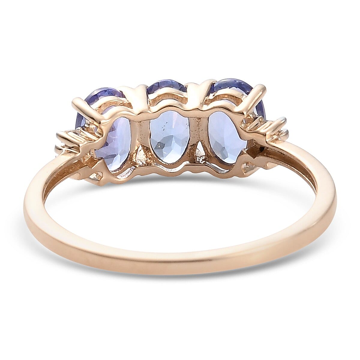 9K Yellow Gold AA Tanzanite and Diamond Ring 1.40 Ct.