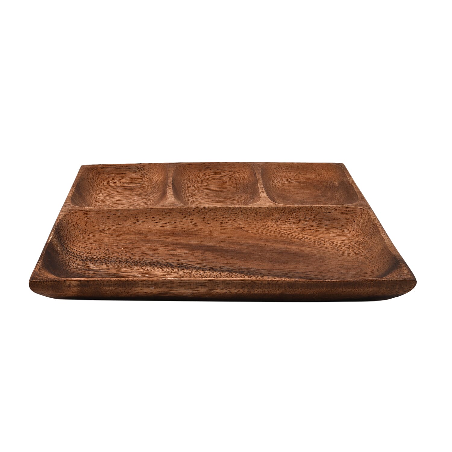 Nakkashi - Handmade Wood Square Tray with 4 Compartment (Size 25x25x3Cm)