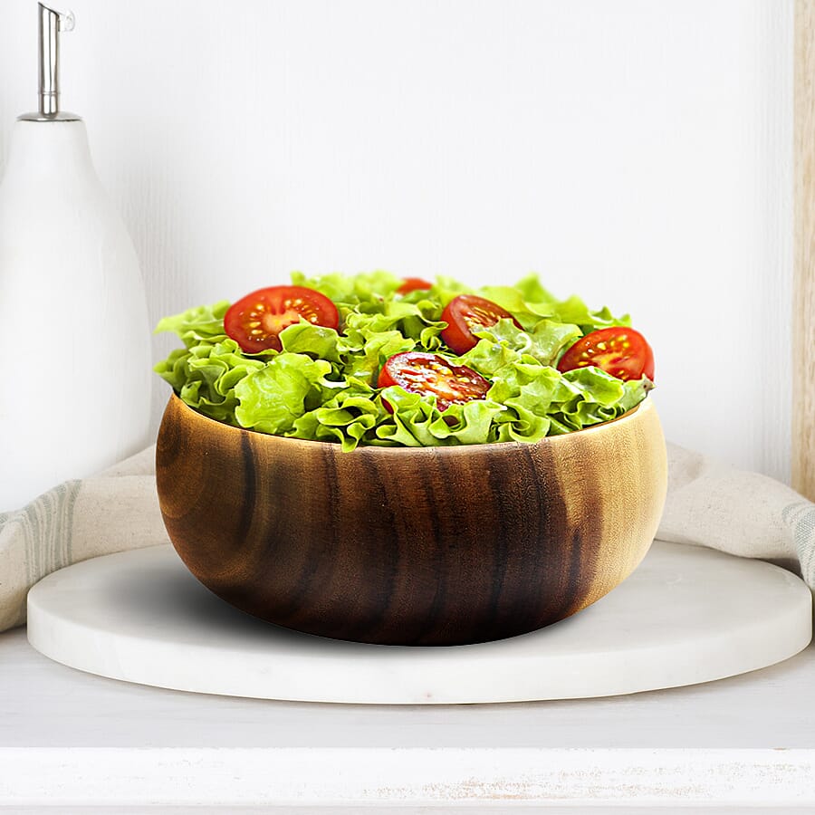 Nakkashi - Set of 4 - Handmade Wood Round Curved Bowl (Size 10x10x4Cm)