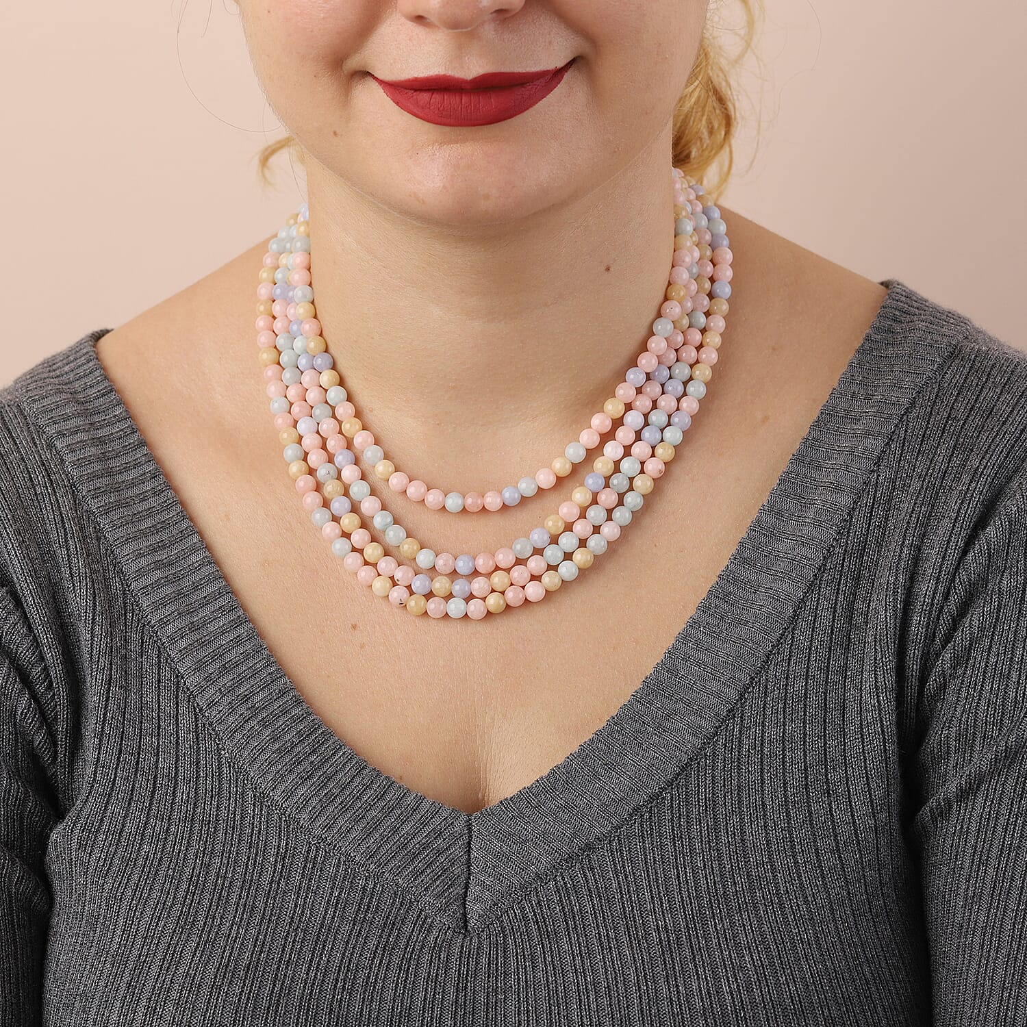 Multi Beryl Necklace (Size 16) in Rhodium Overlay Sterling Silver 507.50 Ct.