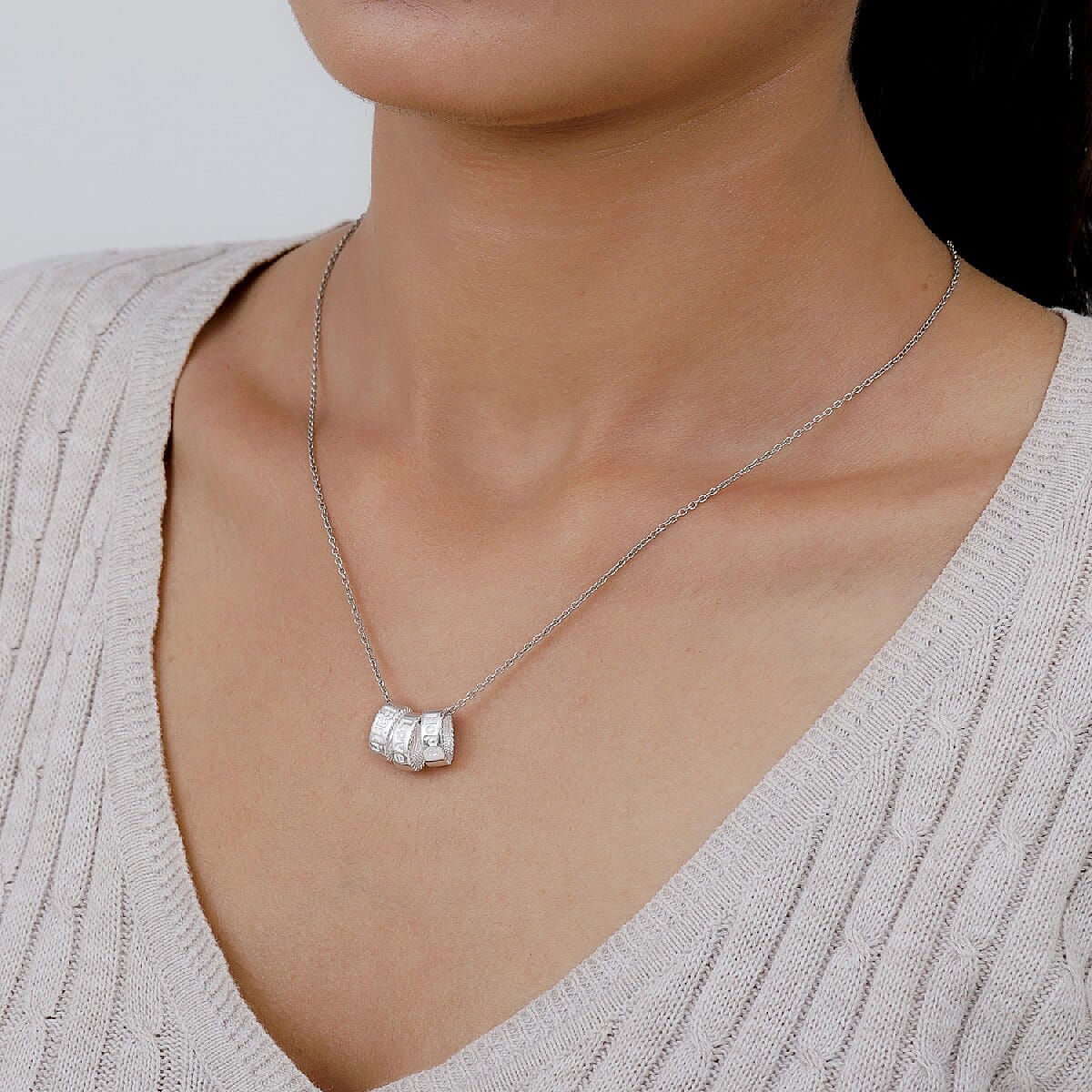 Set of 3 - Love, Hope, Faith Engraved Pendant or Charm in Sterling Silver