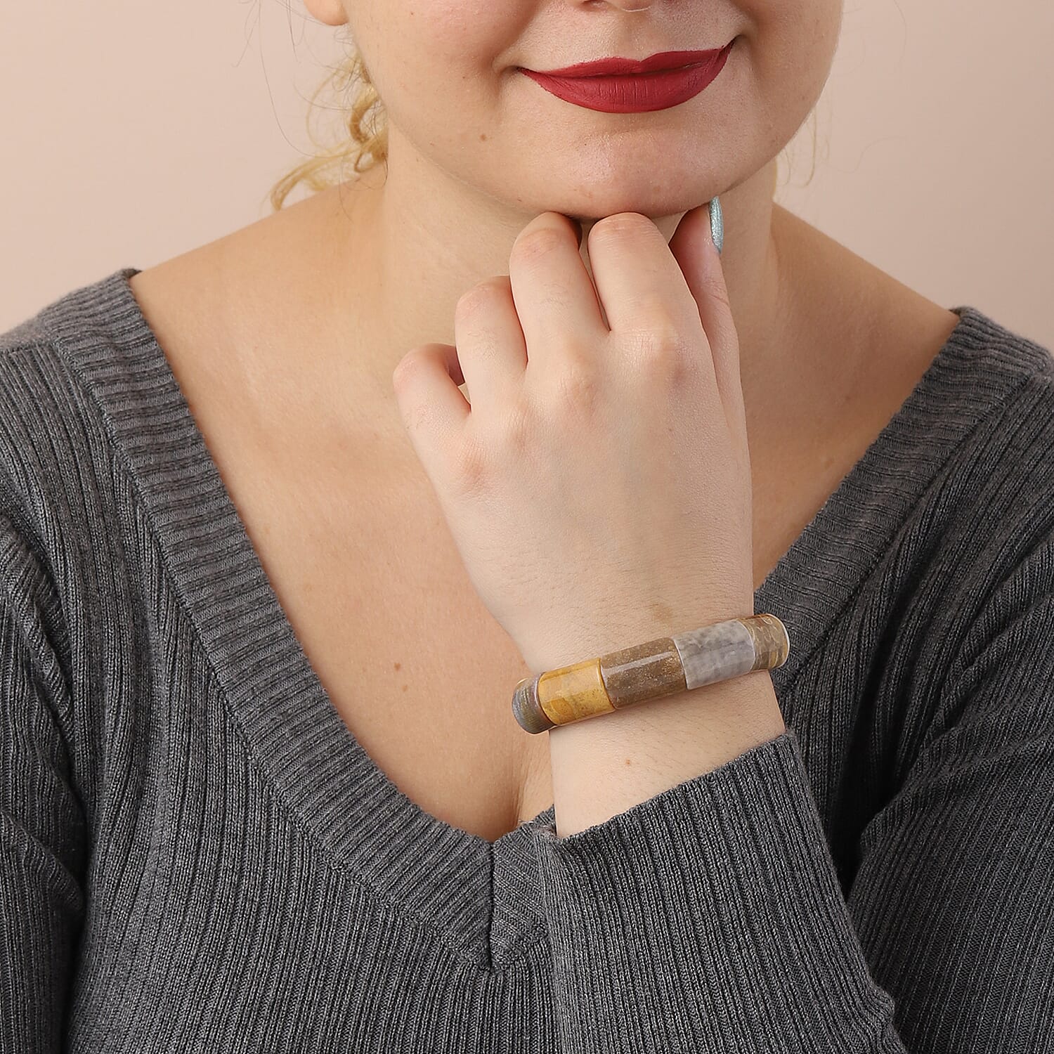 Chunky Fossil Coral Bracelet (Size 6.5) 225.00 Ct.