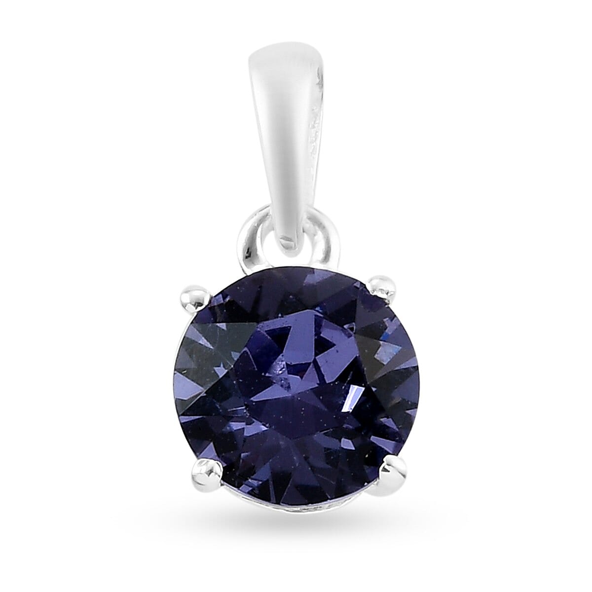 J Francis 3 Piece Set -  Crystal from Finest CZ Tanzanite Colour Crystal Solitaire Ring, Pendant and Stud Earrings (with Push Back) in Sterling Silver
