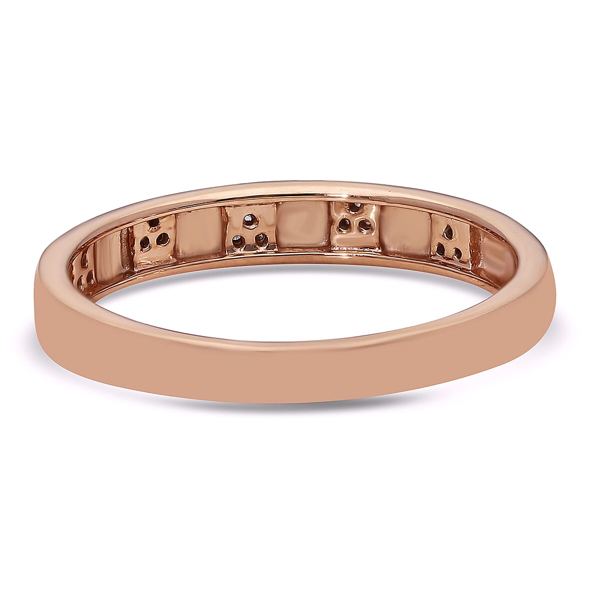 9K Rose Gold Pink Diamond Ring Band Ring