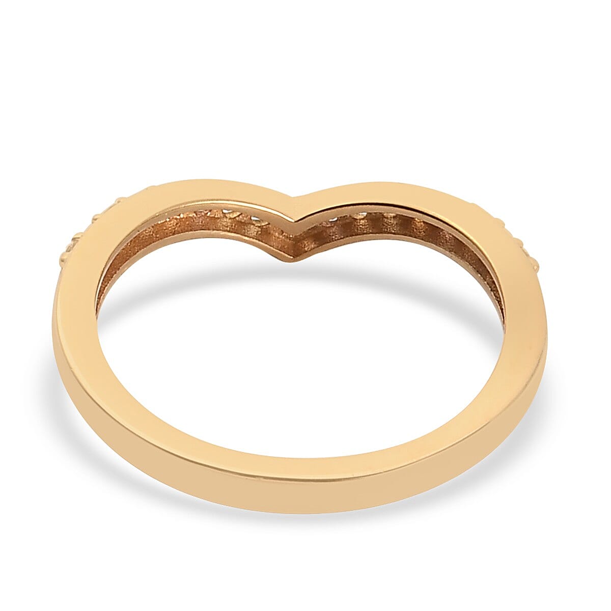 Rainbow Sapphire Wishbone Ring in 14K Gold Overlay Sterling Silver