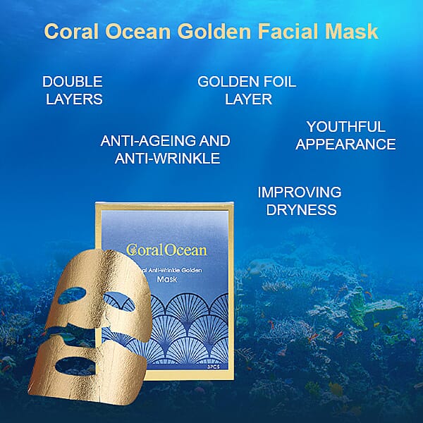 Coral Ocean Anti-Wrinkle Revitalizing Golden Facial Mask (Size-25x3) - 75Gm