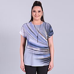 Jovie Comfortable Low Sleeve Top- Blue& Multi