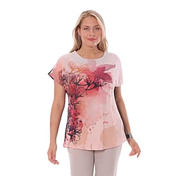 Jovie Floral Pattern Low Sleeve Blouse (Size S)- Black