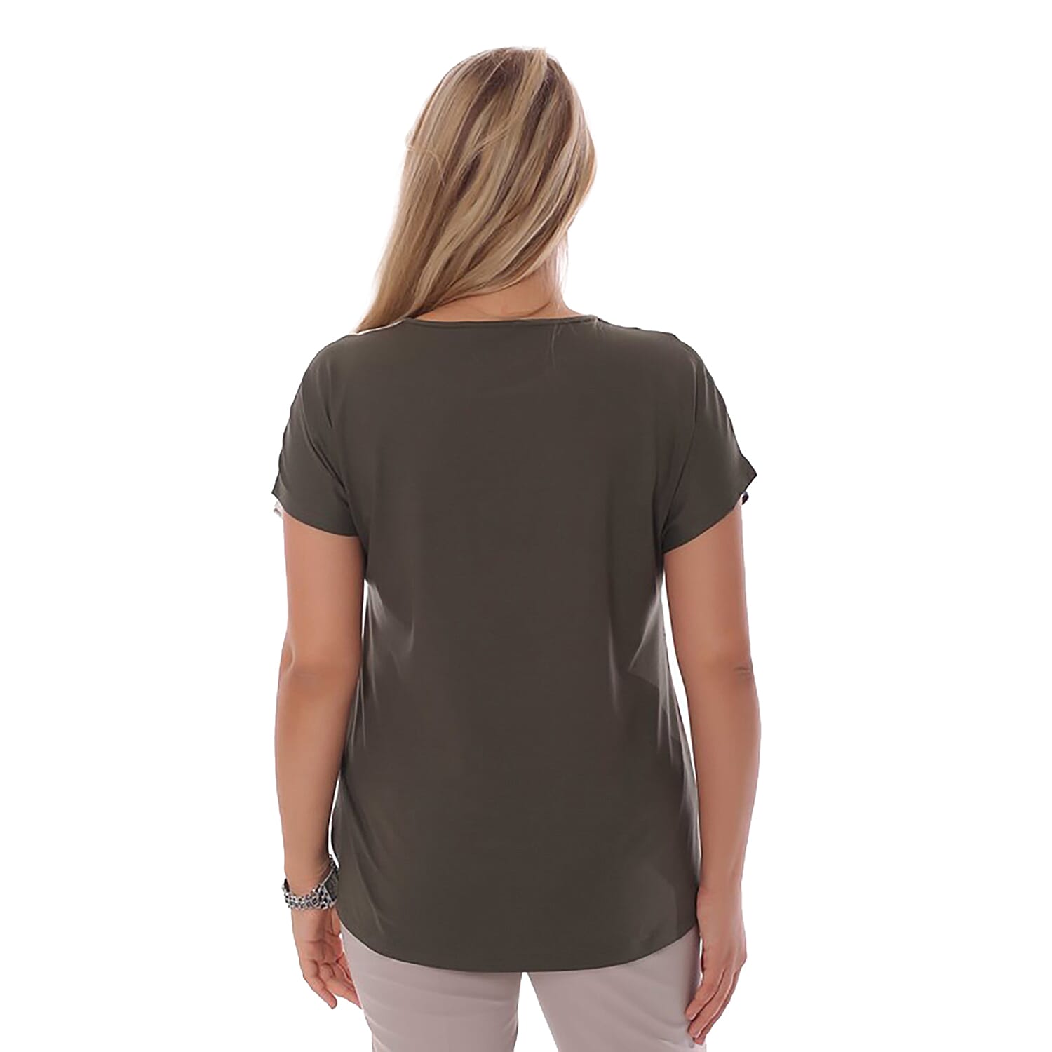 Jovie Floral Pattern Low Sleeve Blouse - Blue