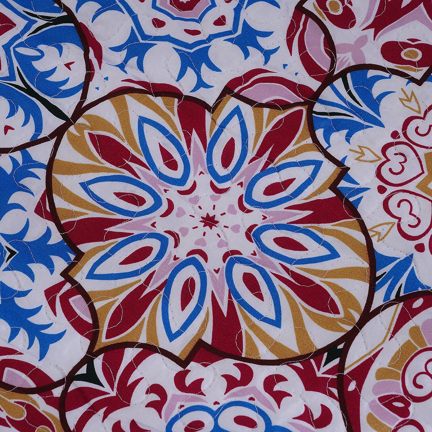 3 Pieces Set - Pigment Pattern Quilt (260x240Cm) with 2 Pillow Cases (70x50x2 Cm) - Purple