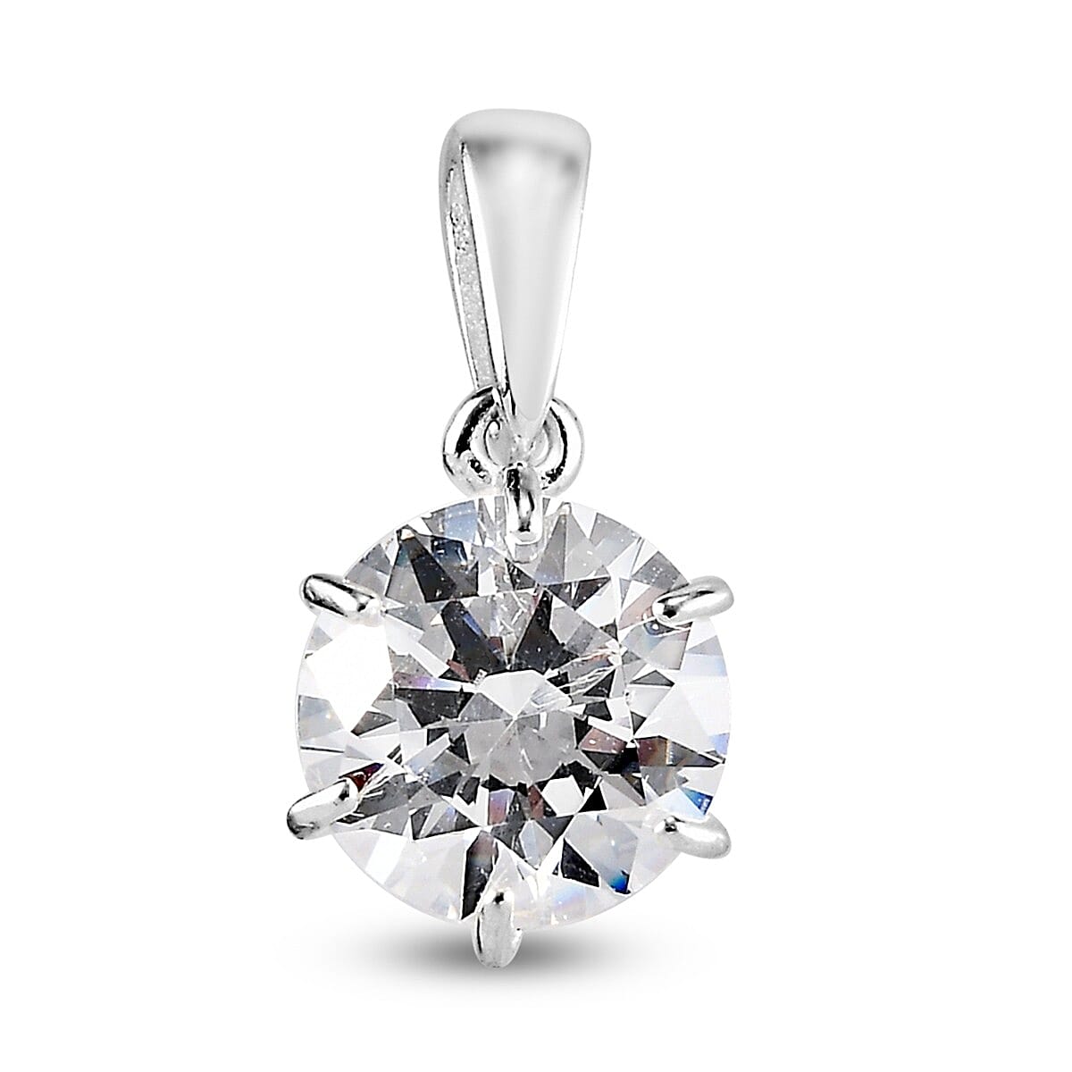 Lustro Stella Sterling Silver Pendant Made with Finest CZ 1.50 Ct.