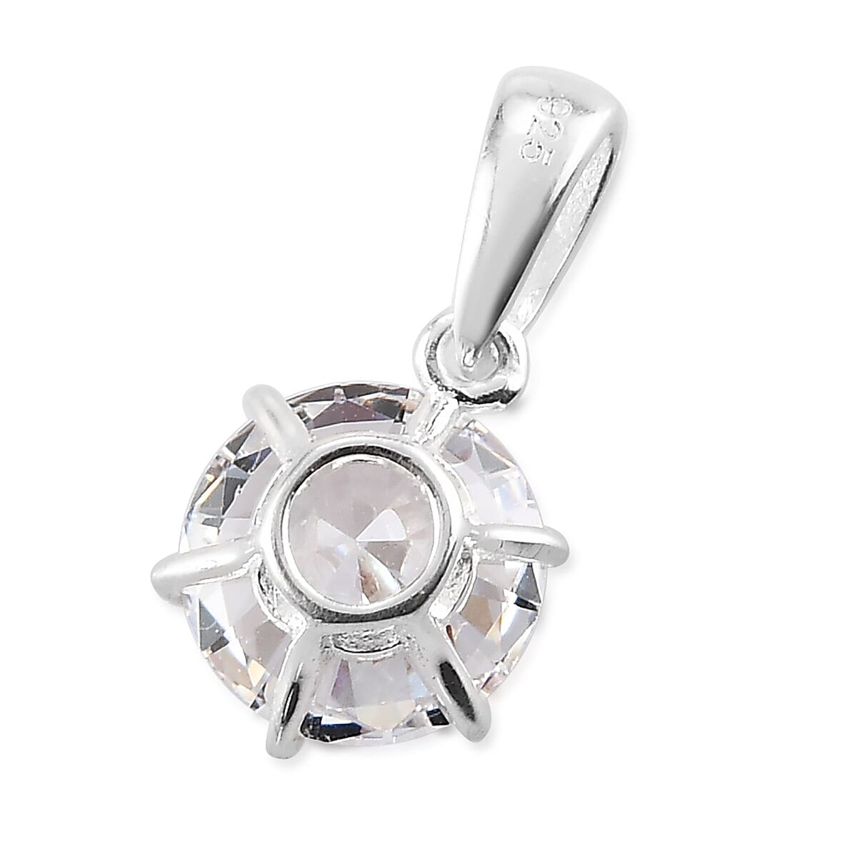 Lustro Stella Sterling Silver Pendant Made with Finest CZ 1.50 Ct.