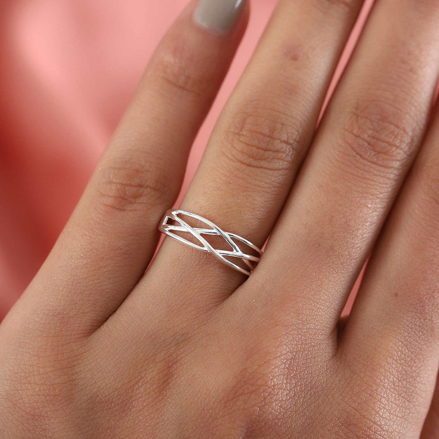 Sterling Silver Criss Cross Ring