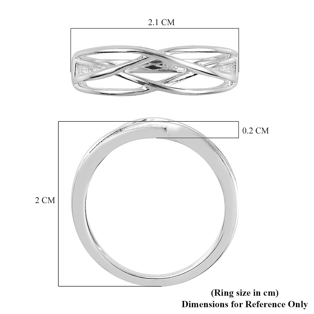 Sterling Silver Criss Cross Ring